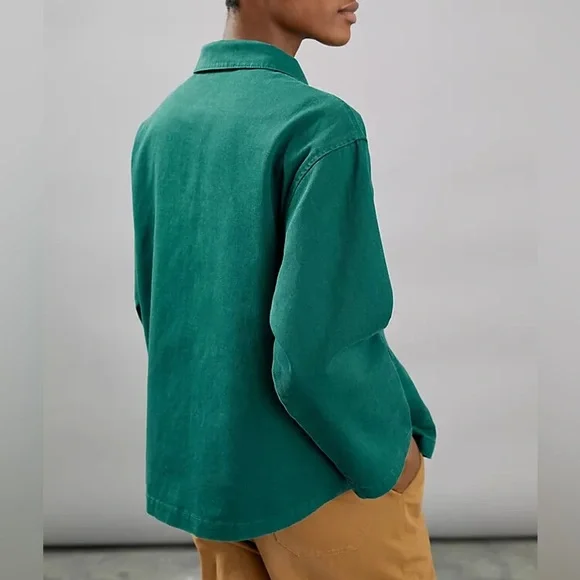Anthropologie Unpublished Evergreen Utility Jacket | Cotton Chore Coat Size L - Picture 5 of 9